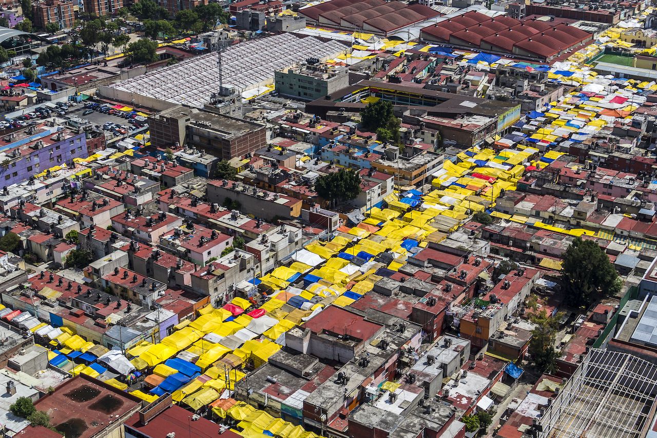 Aerial view of Tepito in Mexico City