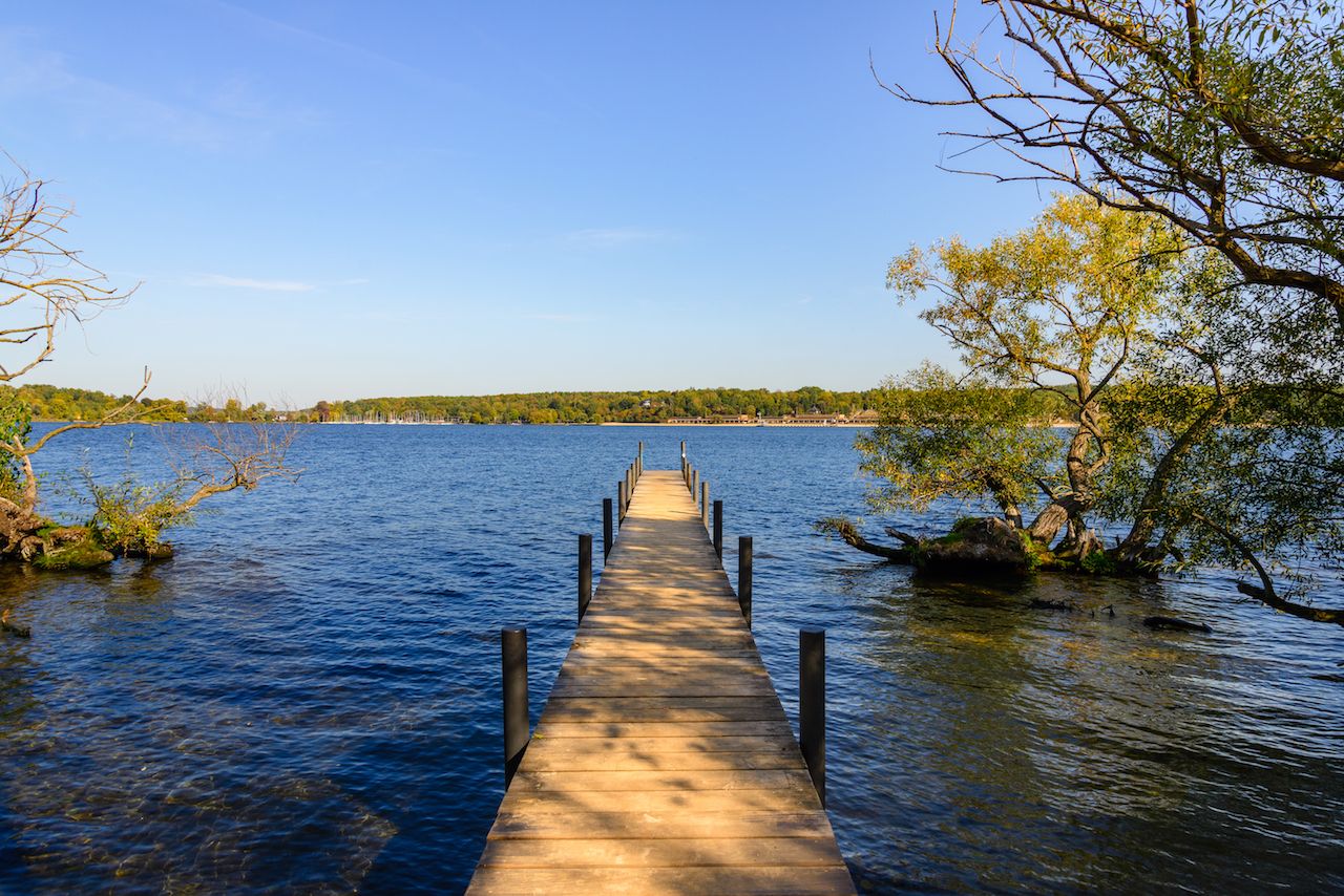Lake and boardwalk in Berlin